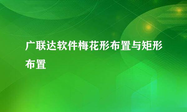 广联达软件梅花形布置与矩形布置