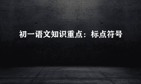 初一语文知识重点：标点符号