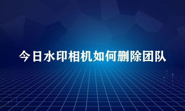 今日水印相机如何删除团队