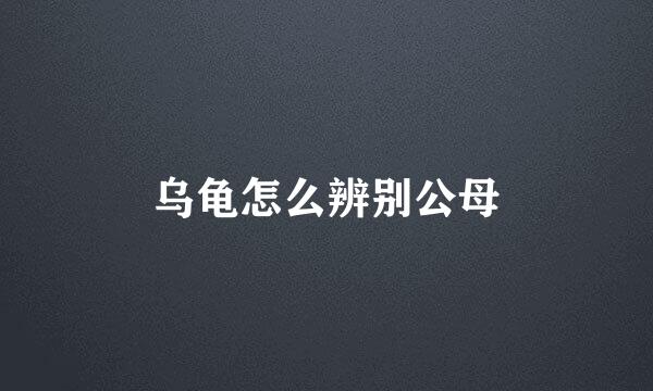 乌龟怎么辨别公母