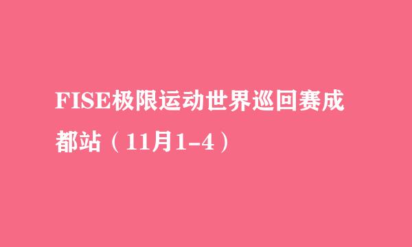 FISE极限运动世界巡回赛成都站（11月1-4）
