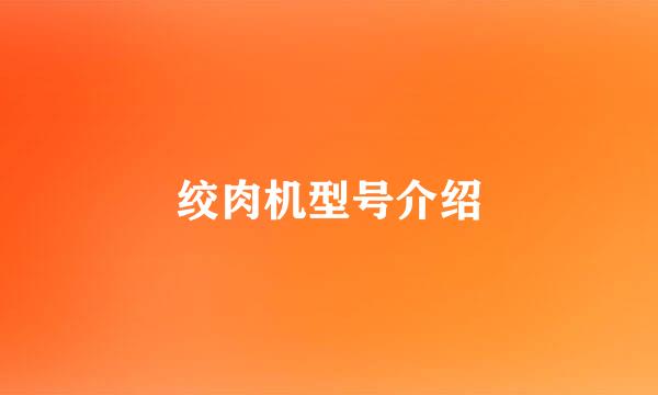 绞肉机型号介绍