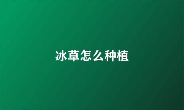冰草怎么种植