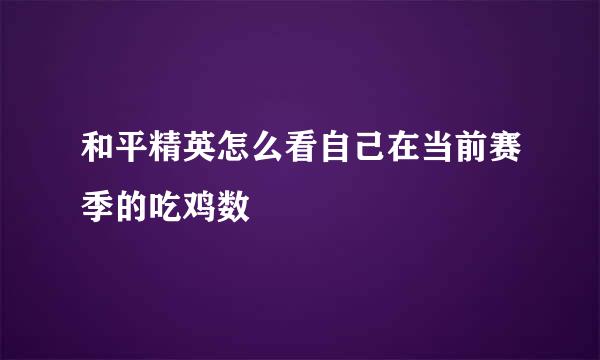 和平精英怎么看自己在当前赛季的吃鸡数