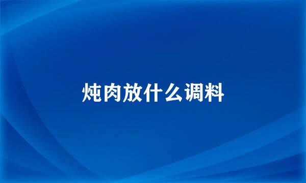 炖肉放什么调料