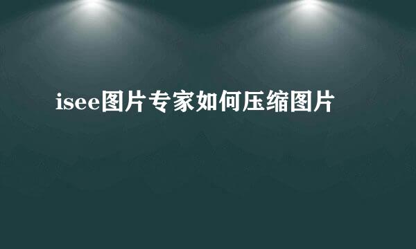 isee图片专家如何压缩图片