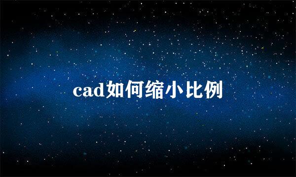cad如何缩小比例