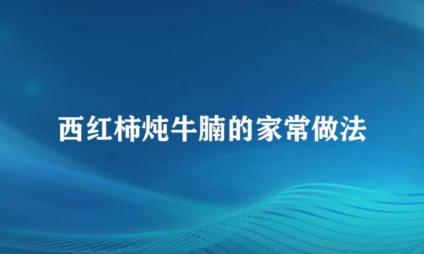 西红柿炖牛腩的家常做法