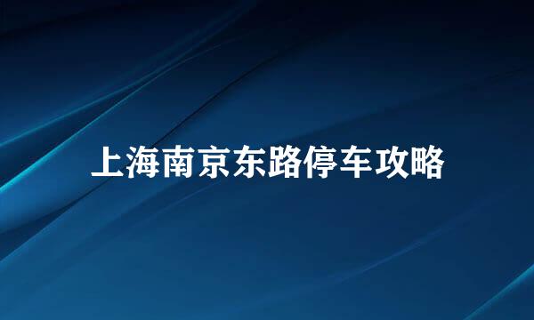 上海南京东路停车攻略