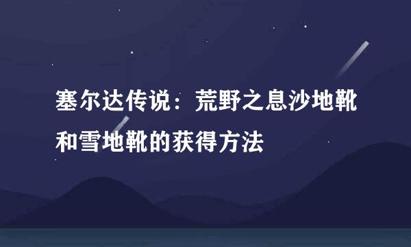 塞尔达传说：荒野之息沙地靴和雪地靴的获得方法