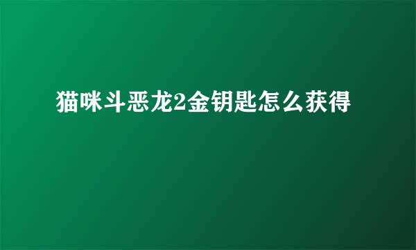 猫咪斗恶龙2金钥匙怎么获得