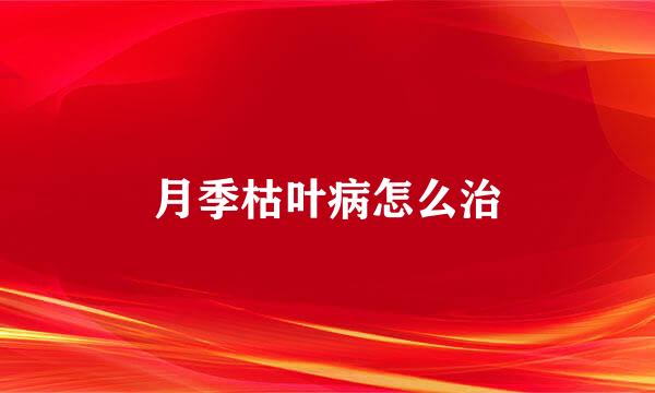 月季枯叶病怎么治