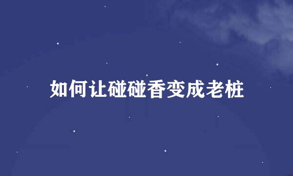 如何让碰碰香变成老桩