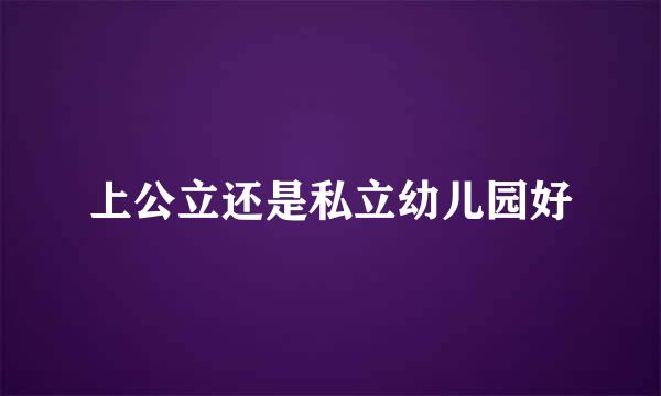 上公立还是私立幼儿园好