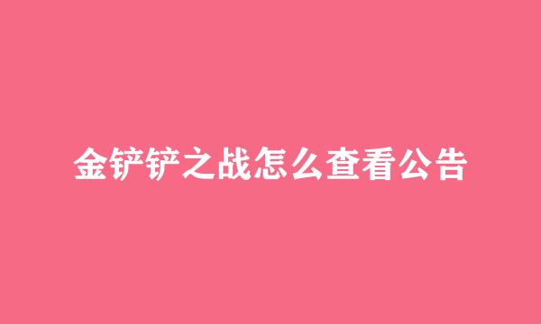 金铲铲之战怎么查看公告