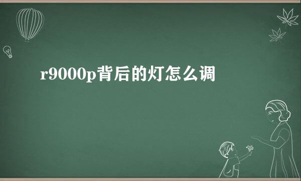 r9000p背后的灯怎么调