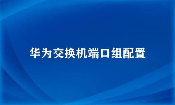 华为交换机端口组配置