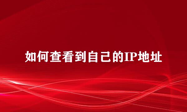 如何查看到自己的IP地址