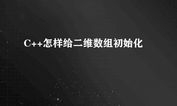 C++怎样给二维数组初始化