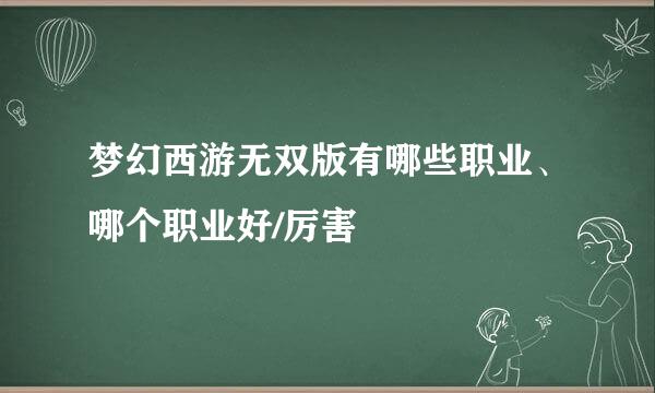 梦幻西游无双版有哪些职业、哪个职业好/厉害