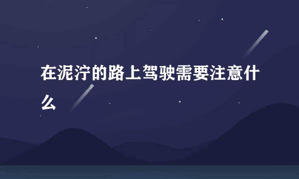 在泥泞的路上驾驶需要注意什么