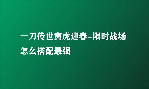 一刀传世寅虎迎春-限时战场怎么搭配最强