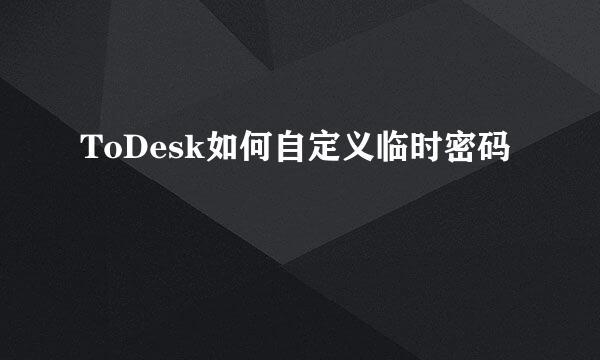 ToDesk如何自定义临时密码