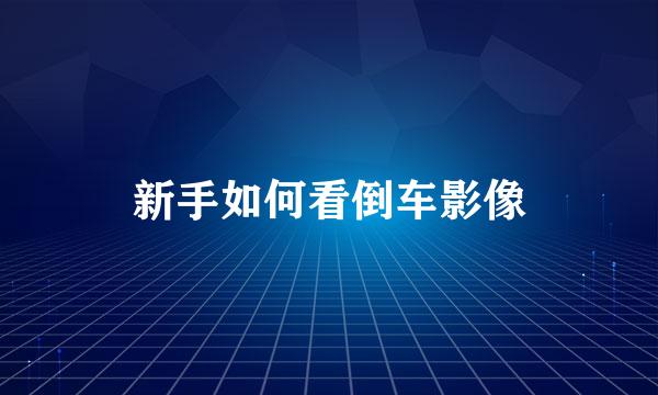 新手如何看倒车影像