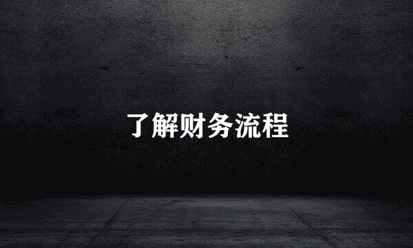 了解财务流程