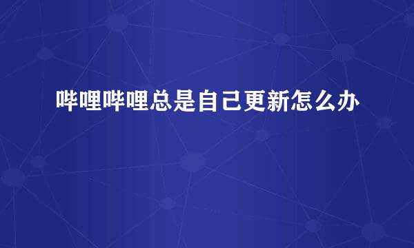 哔哩哔哩总是自己更新怎么办