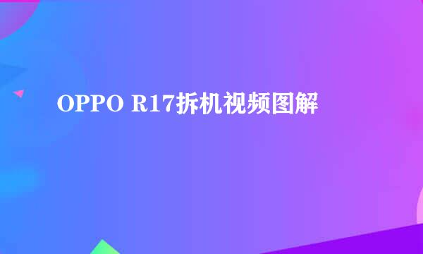 OPPO R17拆机视频图解