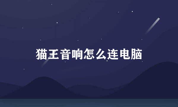 猫王音响怎么连电脑