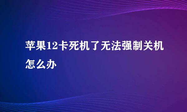 苹果12卡死机了无法强制关机怎么办
