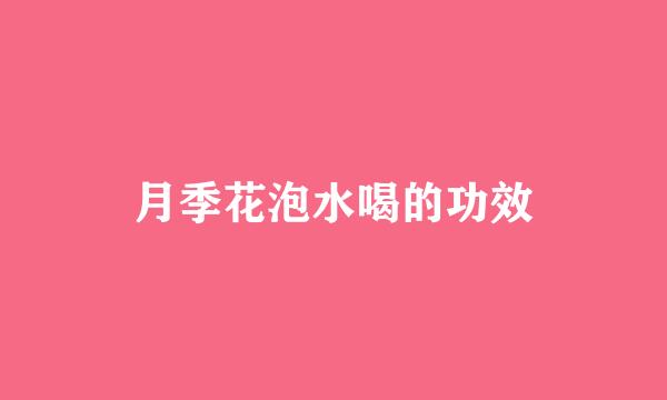 月季花泡水喝的功效