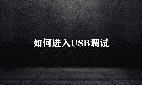 如何进入USB调试