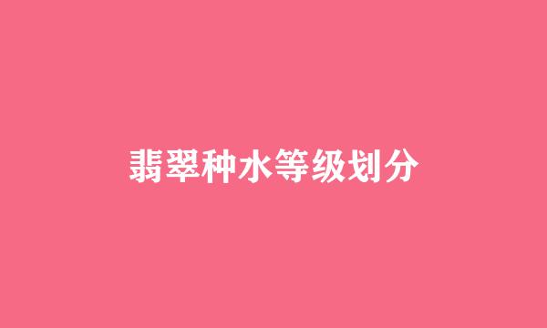 翡翠种水等级划分