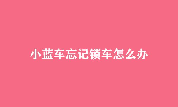 小蓝车忘记锁车怎么办