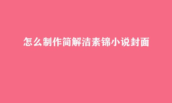 怎么制作简解洁素锦小说封面