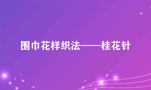 围巾花样织法——桂花针