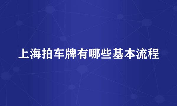 上海拍车牌有哪些基本流程