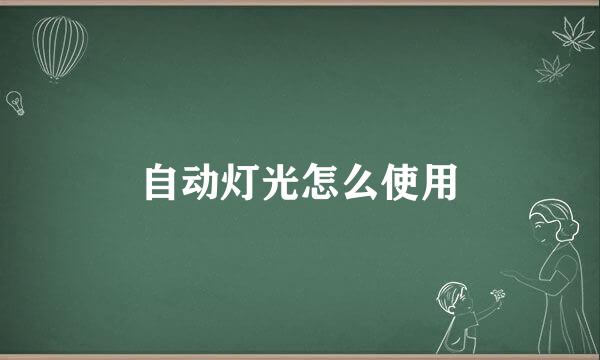 自动灯光怎么使用