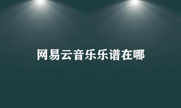 网易云音乐乐谱在哪