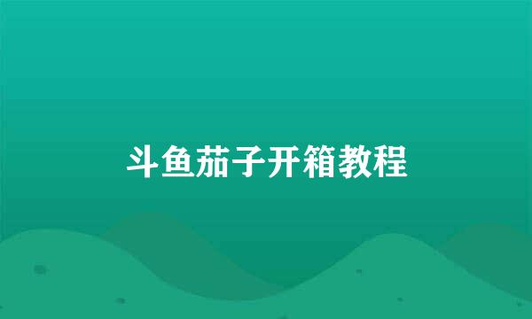 斗鱼茄子开箱教程