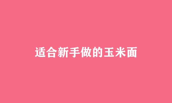 适合新手做的玉米面