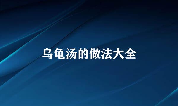 乌龟汤的做法大全