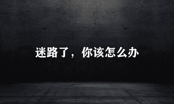 迷路了，你该怎么办
