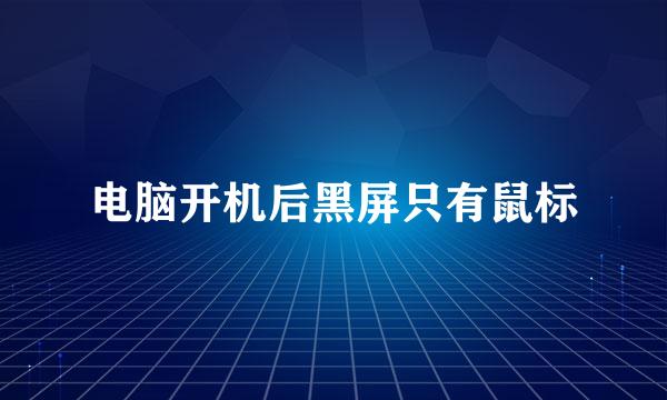 电脑开机后黑屏只有鼠标