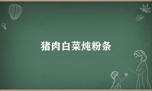 猪肉白菜炖粉条