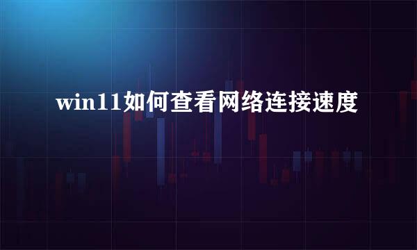 win11如何查看网络连接速度