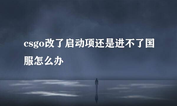 csgo改了启动项还是进不了国服怎么办